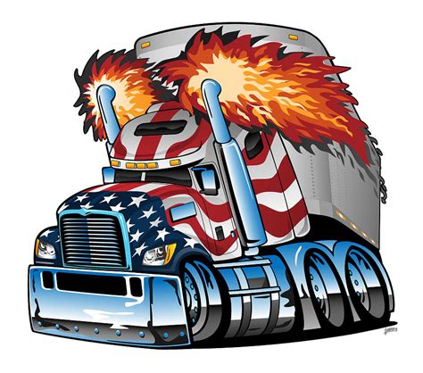 American Flag Big Rig Trucks