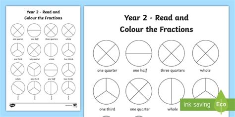 Circle Fractions Worksheet | Year 2 Maths | Teacher-Made