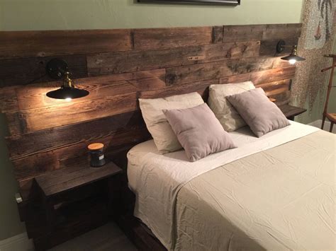 reclaimed boxes bed headboard - Google Search | Rustic wood headboard, Headboard with shelves ...