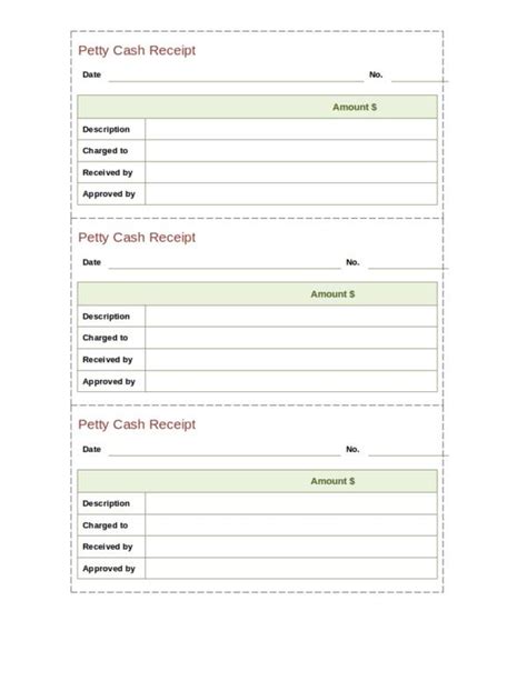 Petty Cash Receipt Template For Your Needs