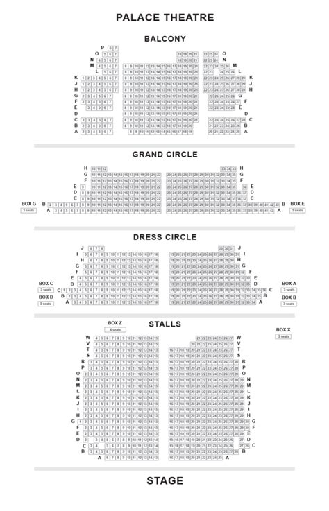 Palace Theatre Seating Plan