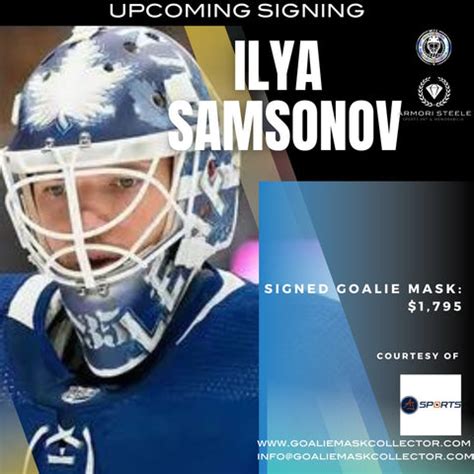 NEW UPCOMING ILYA SAMSONOV Goalie Mask Signing – Goalie Mask Collector