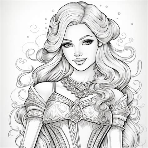 Princess barbie coloring book | Premium AI-generated image