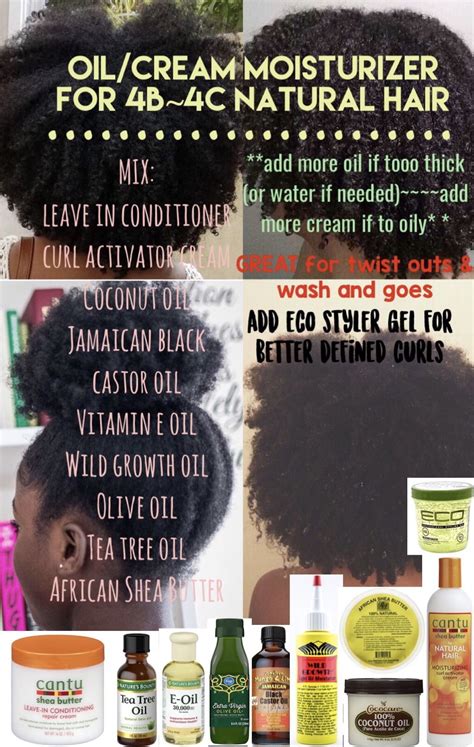 Oil/ Cream Moisturizer For 4b 4c Natural Hair. Natural Hair Growth ...