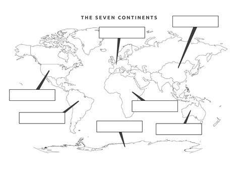 World Map With Continents And Oceans Printable