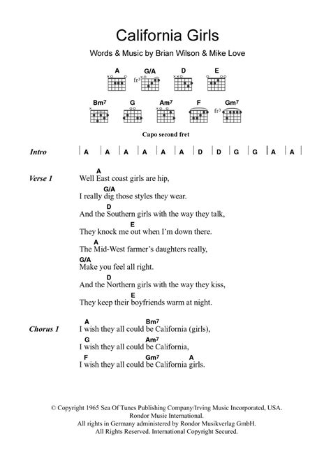 California Girls by The Beach Boys - Guitar Chords/Lyrics - Guitar Instructor