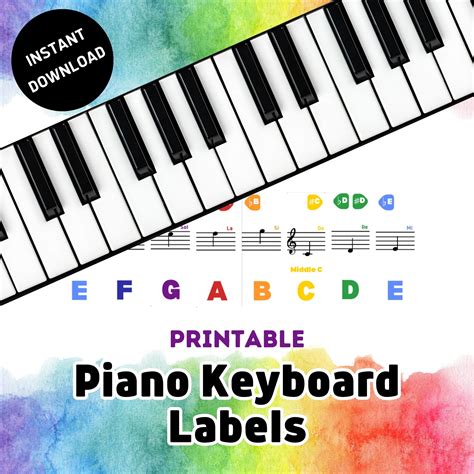 Piano Keyboard Labels Piano Stickers for Beginners Print, Cut and Play Instant Download - Etsy ...