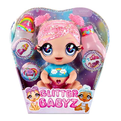 Glitter Babyz Dreamia Stardust (Pink) Baby Doll w/ 3 Color Changes, Gift Toy for Girls Ages 3 4 ...