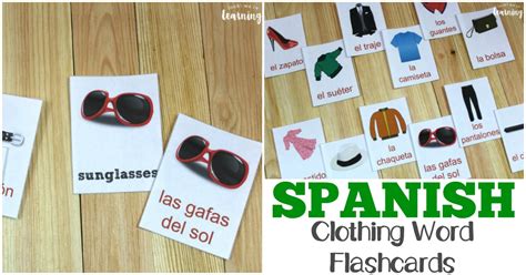 Printable Spanish Flashcards: Spanish Clothing Flashcards - Look! We're Learning!