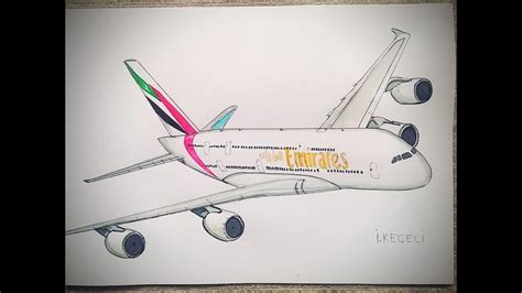 Emirates Airbus A380 (drawing timelapse) - YouTube