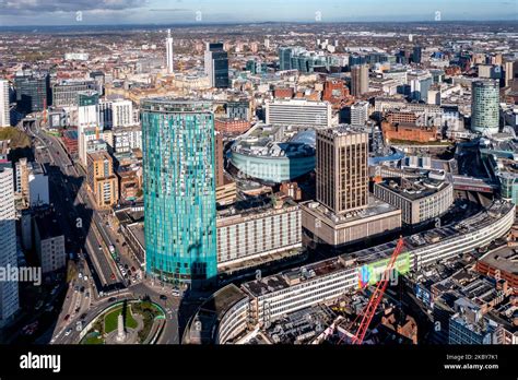 BIRMINGHAM, UK - NOVEMBER 4, 2022. An aerial view of a Birmingham ...