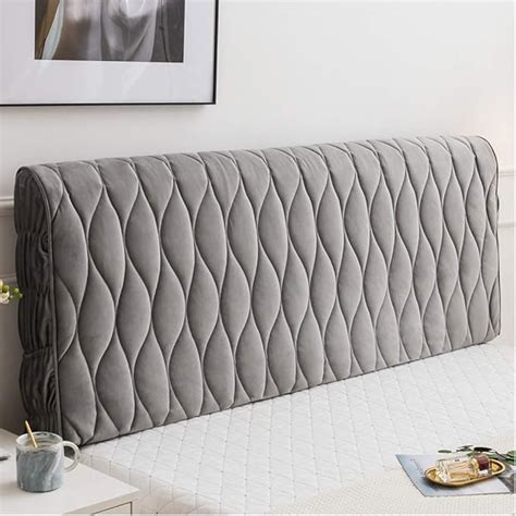 Obokidly Dustproof Bed Headboard Cover Slipcover with Quilted Velvet ...