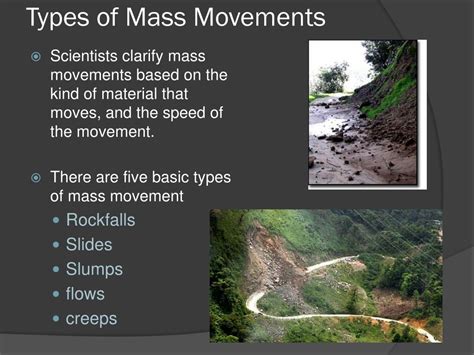 Identify 4 Types Of Mass Movement