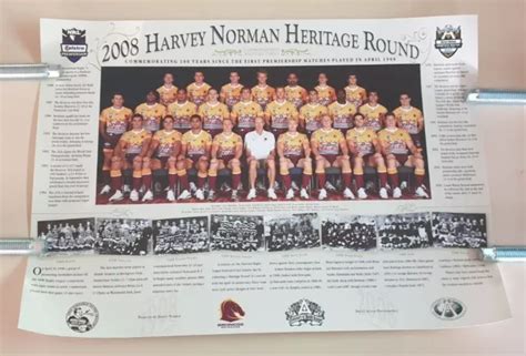 2008 NRL HERITAGE Round Brisbane Broncos Poster Celebrating 100 Years $35.00 - PicClick AU