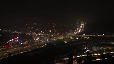 Beautiful Aerial Night View of Highway, Cars headlights 11801558 Stock ...