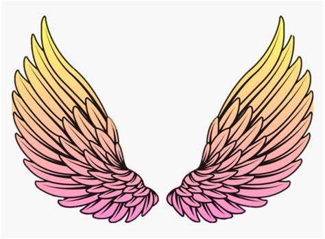 #wings #wing #sayap #yellow #pink #orange - Angel Wings Vector Png, Transparent Png - kindpng