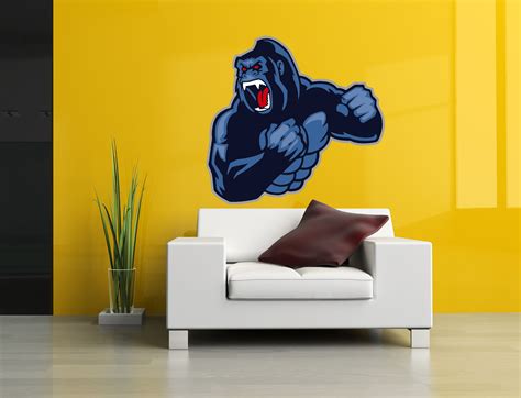 Gorilla Sticker, Ferocious Gorilla, Wall Sticker Vinyl Decal - Inspire Uplift