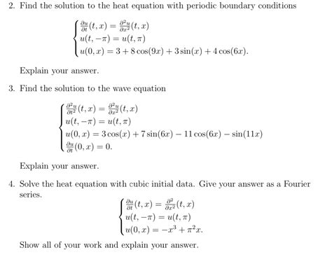 2. Find the solution to the heat equation with | Chegg.com