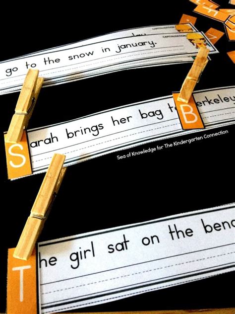 Sentence Editing Strips - The Kindergarten Connection