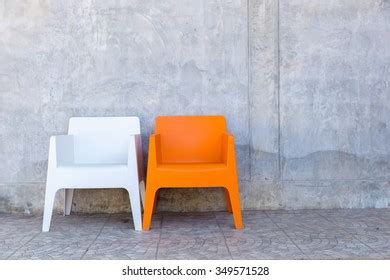 Modern White Orange Chair Concrete Wall Stock Photo 349571528 | Shutterstock