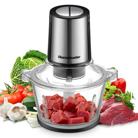 Electric Food Chopper, 8-Cup Food Processor by Homeleader, 2L BPA-Free Glass Bowl Blender ...