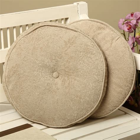 Liquid Chenille Feather and Down Round Throw Pillows (Set of 2 ...