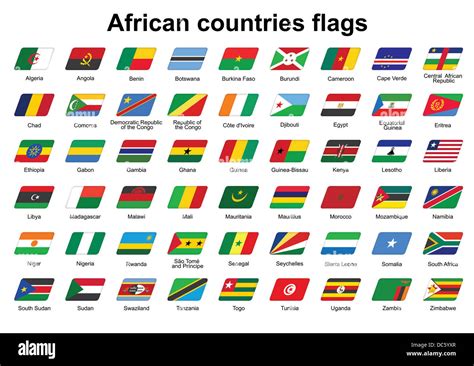 set of African countries flags icons Stock Photo - Alamy