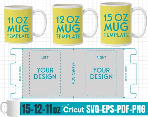 11-12-15 Oz Mug Template Set, Full Wrap Template, Mug Full Wrap ...