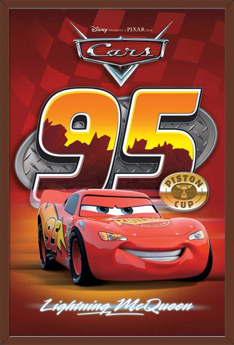 Disney Pixar Cars - Lightning Wall Poster, 22.375" x 34", Framed ...