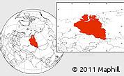 Gray Location Map of Western Siberia