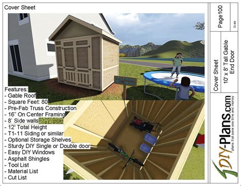 10x8 Gable Shed Plan