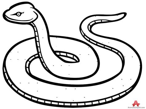 Outline snake clipart in black and white free clipart design | Drawn ...