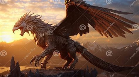 Illustration of the Mythical Creature the Griffin Half Lion Half Eagle Stock Illustration ...