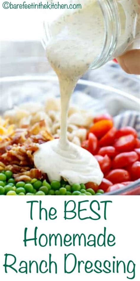 The Best Homemade Ranch Salad Dressing - Barefeet in the Kitchen