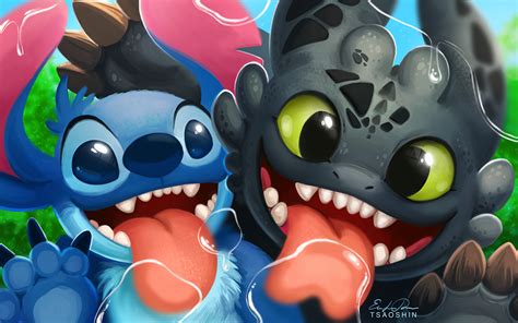 Desktop Wallpaper Stitch, Lilo And Stitch, Toothless, How To Train Your Dragon, Crossover, Hd ...