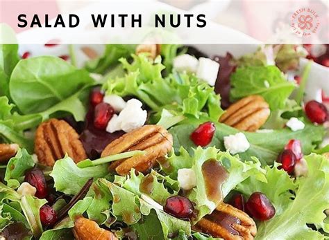 Mixed green salad with nuts