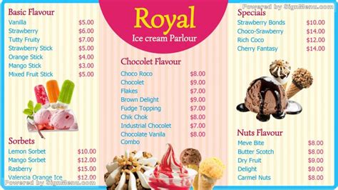 digital signage Template of an Ice Cream Parlor