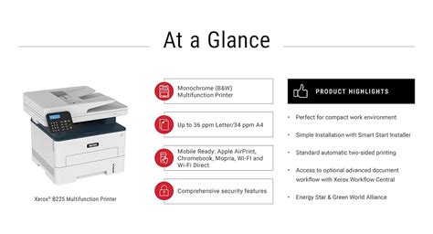 Xerox B225 A4 34ppm Black & White (Mono) Wireless Laser Multifunction Printer with Duplex 2 ...