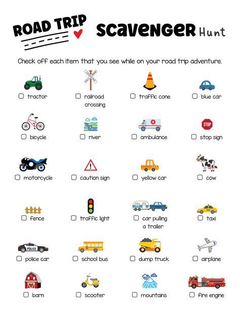 Printable Road Trip Games For Kids Bingo, Scavenger Hunts, More – The Savvy Sparrow ...