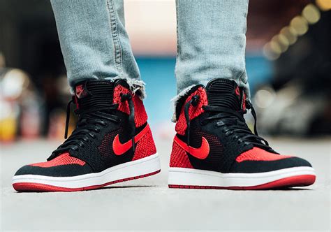 Air Jordan 1 Flyknit Bred Banned On-Feet Images 919704-001 ...