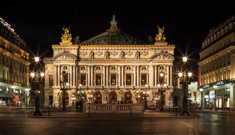 Opera House Grand Opera; Opera Garnier at Night. Paris, France Editorial Photography - Image of ...