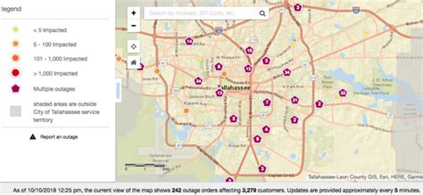 City Of Tallahassee Power Outage Map - Maping Resources