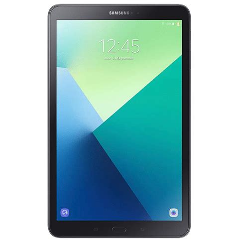 the samsung galaxy tab is shown in black