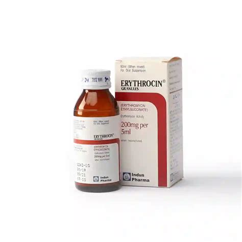 Erythrocin 200mg Syrup 60ml Uses, Side effects & Price in Pakistan