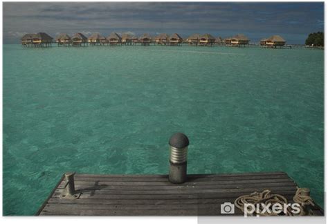 Poster Overwater bungalows. Tahaa, French Polynesia - PIXERS.NET.AU