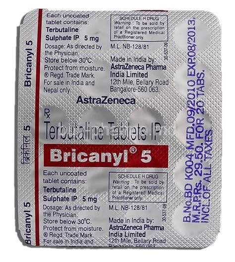 Buy Bricanyl, Terbutaline Online