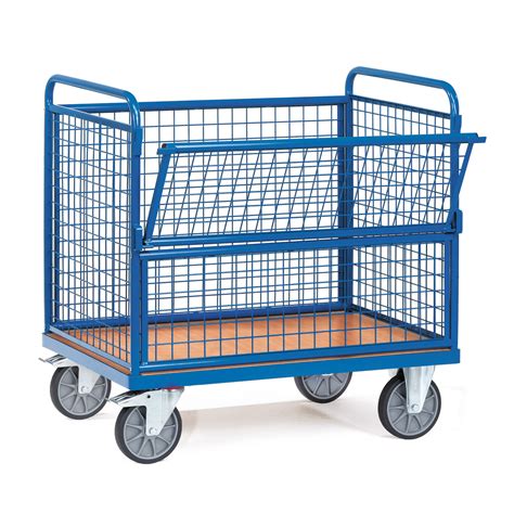 box carts Warehouse trolley wire mesh wall trolley flap at 1 long side € 421,50 | Kruizinga.com