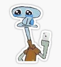 Sad Squidward Meme Stickers | Redbubble