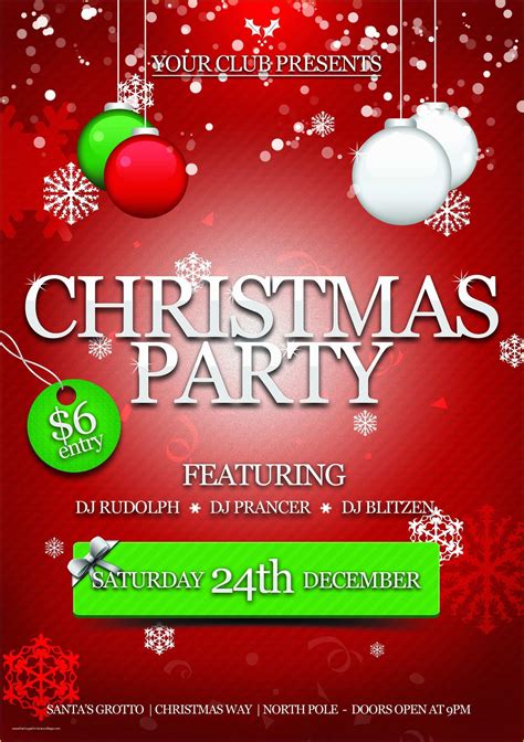 Free Printable Christmas Party Flyer Templates Of Free Printable Christmas Party Invitations ...