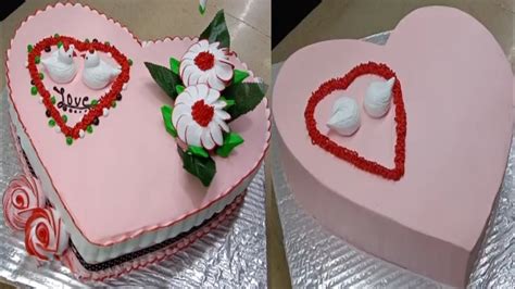 Dil shape cake nude designing decorate cake new video - YouTube